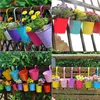 10pcs Multilcolor Metal Hanging Flower Pots Fence Hanging Plant Pots Garden Balcony Wall Vertical Hanging Bucket Holder Basket