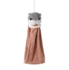 The latest 35X18CM size rabbit cartoon can be hanging type hand towels absorbent kitchen bathroom thickened small towel