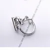 925 Sterling Silver Rope Chain Ring With Hoop Lock For Women French Popular Clasp Ring Sterling Silver Jewelry Making5931916