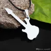 2020 Fashion Cool Guitar Pendant Necklace Titanium steel Music Guitar Necklace Fine Jewelry For music fans Whole7383160