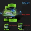 factory whilesale Remote control stunt double-sided flip car with light 2.4 g children charging deformed toy car