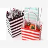 White Kraft Card Packaging Bag Bow Mini Paper Bags With Handles Fashion Stripe Storage Candy Colorful Present Custom 0 74hb c2