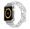 Noctilucence ágata Cristal Strap para Pulseira de Apple Watch Banda 38 milímetros 42 milímetros 40 milímetros 44 milímetros Diamante Mulheres de Aço Inoxidável para iWatch Série 1 2 3 4