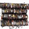 Band New Vintage Leather Mens Womens Surfer Bracelet Cuff Wristband 50pcs lots Mixed Style Retro Jewelry Charm Bracelet Cheap Part263r