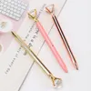 1 st Big Diamond Crystal Pen Gem Ballpoint Pen Ring Wedding Office Metal Ring Roller Ball Black Rose Gold Silver Pink1479861