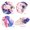 Nouveau Bonnet réversible en Satin, Double couche, taille réglable, Bonnet de nuit, utilisé pour protéger les cheveux bouclés, impression élastique