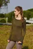 19049 Vinter Solid Färg Knitter Tee Kvinnor Sport Skjortor Yoga Gym Tankar Toppar Sexig Lady Running Jacket Tillbaka Stor Uni Ty Dr OP Back Sweater