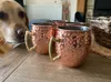 4 sztuki 550 ml 18 uncji Moscow Mule Mule Mub Mule Stal Hammered Miedź Piwna Piwna Puchar Kawa Puchar Drinkware247g