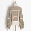 Damenjacken CHICEVER Patchwork Hit Farbe Unregelmäßige Mäntel Für Frauen Quadrat Kragen Laterne Hülse Spitze Up Weibliche 2021 Mode Kleidung