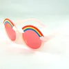 Nette Regenbogen Kinder Sonnenbrille Bunte Transparente Rahmen Kinder Sonnenbrille UV400 Für Junge Mädchen 6 Farben Großhandel