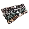 Йога повязки с кнопкой эластичный леопард напечатанные повязки головные повязки головы гимнастики для спортивных упражнений