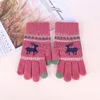 2021Nieuwe Mooie Stag Knit Dames Herten patroon Handschoenen met touchscreen warme en dikke handschoen 5 kleuren groothandel
