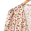 2020春夏半袖Vネック多色花柄プリントベルトニーレングスラップドレス女性ファッションドレスW1815146