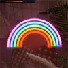 Nuevo Venta caliente LED Luces de modelado de pared Cuelga de la pared Rainbow Neon Lights Ins Driso Decoración Lámparas Noche Luces de noche creativas 123