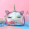 4 colores Lentejuela Unicornio Monedero Niños Dibujos animados Crossbody Bolsa Niñas Brillo Lindo Bolso Diseño Unicornio Cambio de color Bolsas de hombro BY1574