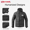 Kutook Winter Cycling Jacket Windproof Outdoor Ski Coat Waterproof Windbreaker Detachable Hat Men