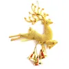 Gold Sliver Reindeer Choink Tree wisząca bombka ozdoba impreza Xmas Decor Deer with Bells Festival Party Bombs276i