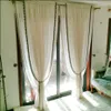 Tassel bead window curtain professional finished products raw color cotton and linen screen taste natural day casual simple spring