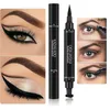 1 stks Double-headed Seal Black Eyeliner Triangle Seal Eyeliner 2-in-1 Waterdichte ogen maken kit met pen stempel