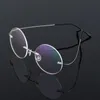 Fashion Sunglasses Frames Retro Round Titanium Glasses Frame Men Metal Rimless Super Light Myopia Nerd Screwless Eyewear18850411