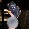 Glitter Diamond Crown Hair Ball Phone Case for IPhone 11Pro MAX 2020SE XSMAX XR 6 6S Plus 7 Plus 8 Plus PC Hard Cover Strap Cases