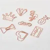 Creative Metal Paper Clips Rose Gold Crown Flamingo Paper Clips Bookmark Memo Planner Clips School Office Stationery Supplies Epacket Free