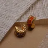 Resina de acrílica de casca vintage coreana Pequeno C, brincos de argola de forma para mulheres moda bijoux temperamento pendentes Brincos1