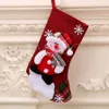 Grandi calze di Natale Pupazzo di neve Babbo Natale Caramelle Sacchetti regalo Titolari Calzini di Natale Ornamenti appesi Decorazioni natalizie RRA3526