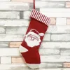 Hot Christmas decorazione d'interni calzini jacquard lavorati a maglia rossi sacchetto regalo cervo pupazzo di neve calzini decorativi Babbo Natale 500 pezzi T50040