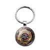 WG 1pc Firefighter Logo Time Gem&stone keyChain Keyring Pendant Metal Keyring Accessories Creative Gift For Men Jewellry