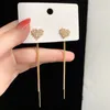 Boucles d'oreilles étoile à cinq branches pour femmes, longues, de tempérament coréen, simples, Style Cool, en Zircon fin, vente en gros, nouvelle collection