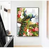 AZQSD – Kits de peinture par numéros sur toile, décoration de maison de paon, peinture acrylique, coloriage par numéros d'animaux, peint à la main, cadeau 2573138