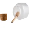 100 ml / 200 ml ABS Ronde Bad Zoutfles Plastic Fles met Cork Jar met Houten Lepel Verpakking Fles Gezichtsmasker Power Botlle