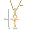 Pendant Necklaces Factory Direct Street Dance Jewelry Serpentine Cross Copper Inlaid Zircon Necklace Cross-border 1