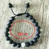 Black Lava Stones Strands Beaded Bracelets Adjustable 8MM Natural Stone Beads Bracelet Fashion Bead Jewelry