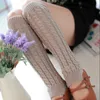 Braid Knit nogi podgrzewacze szydełka długie skarpetki pończochy legginsy skarpetki kobiety modne jesienne zimowe hoziery
