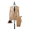 Men's Suits & Blazers CYSINCOS 2021 2 Pieces Business Blazer Pants Suit Sets Men Autumn Fashion Solid Slim Wedding Set Vintag224W