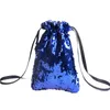 Mermaid Sequins Cellphone Pouch Design Card Holder Double Color Reverse Flip Sequined Drawstring Bag Coin Purses Portable Storage Bags E9105