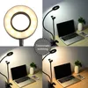 2w1 Selfie LED Light Ring + Holder Phone Universal Desk Clip Telefon Stand Do Live Transmister Stream Lamp Makeup