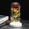 New coming 9 color brown base with Rose On a Glass Dome Valentine's Day Gift Forever Rose Mothers Day Gift255w