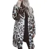 Дизайнер меховой одежды женщин зимы теплый свитер наружной куртки топы Кардиган Мода Свободные пиджаки куртки пальто шерсти Толстые Leopard напечатаны