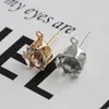 # 6 8 Bare Diamant Ear Stick Hängande Solar Claw Earring käke diamant Zircon DIY handgjorda smycken tillbehör