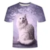 Кошки Tshirt Menwomen 3D Print Meow Star Cat Hip Hop Cartoon Tshirts Summer Tops Tees Fashion 3D рубашки6256635