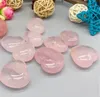 30x30x14mm pingentes em forma de cora￧￣o Pedras preciosas de pedras de rosa natural Cristais de quartzo amor