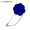 Huishi Flower Pin Men Fashion Male Suits Gold Leaves Rose Comellia Brooches Corsage Collar Flowers Needle Chain Handmade Lapel9711562