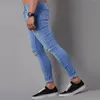 2020 männer Dünne Jeans Schwarz Distressed Denim Stretch Jeans Männer Hombre Slim Fit Mode Elastische Taille Loch Böden3.22