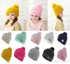 Leuke Baby Gebreide Muts Meisjes Winter Zachte Pompon Cap Jongens Warme Snoep Kleur Gehaakte Mutsen Hoed Kids Party Hoed DA059