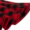 Buffalo Plaid Christmas Tree Kjol Red Black Double Layers Xmas Tree Kjol 48 Inch Farmhouse Party Decoration JK2008ph