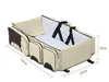 Folding Bed Diaper Bags Ryggsäck Folding Bed Diaper Bags Vattentät Nursing Bag Travel Blappy Ryggsäckar Mode Handväska Baby Care Bed WY773Q