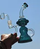 10 Zoll 3 Farben Glasbong Dual Perc Recycler Perc Glas Wasserpfeife große Bohrinseln Recycler Glasbong Dab Rig Banger 14 mm